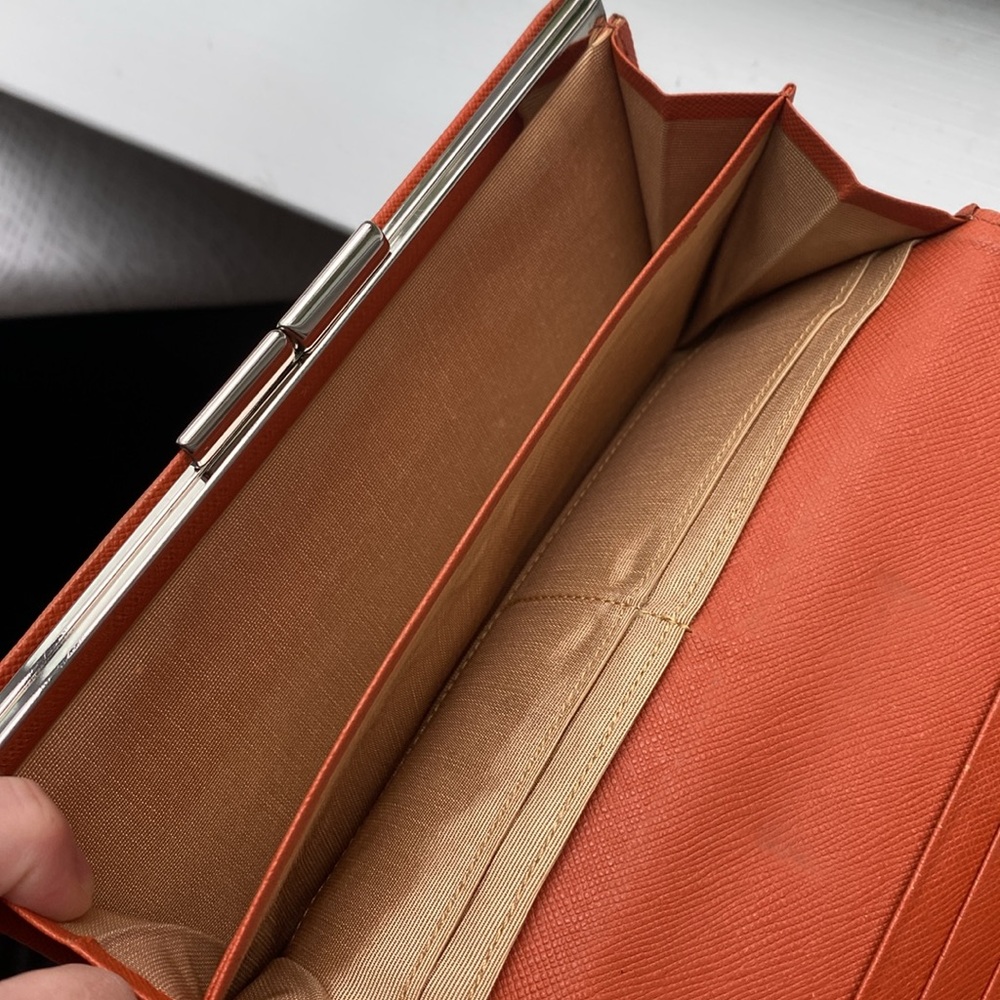 #9 Burberry Beige and Orange Check Wallet - Picture 13 of 15